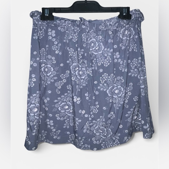 Madewell Womens Paperbag Waist Blue Floral Button Front Skirt Medium - Picture 2 of 5